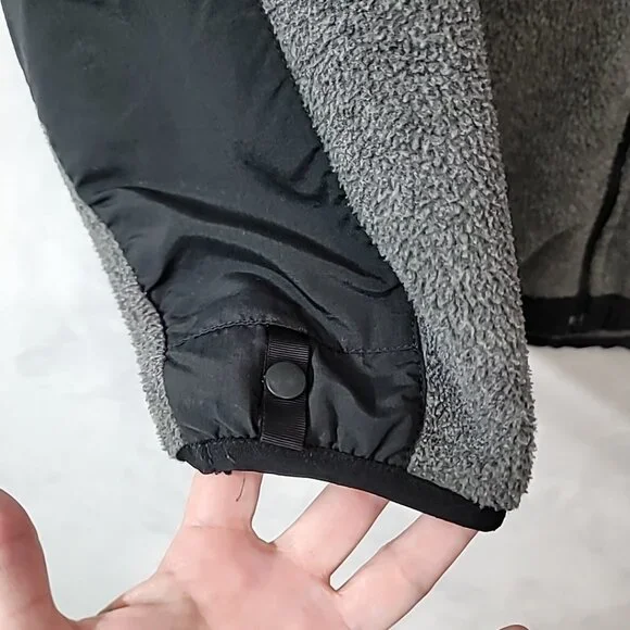 The North Face Denali Jacket Polartec Fleece Teen Boys Full Zip Black Gray XL